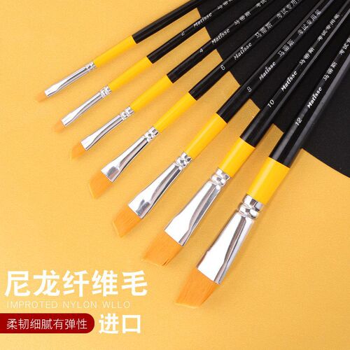 Nylon hair oblique peak brush set water chalk single digital oil painting acrylic paint watercolor pen painting row brush