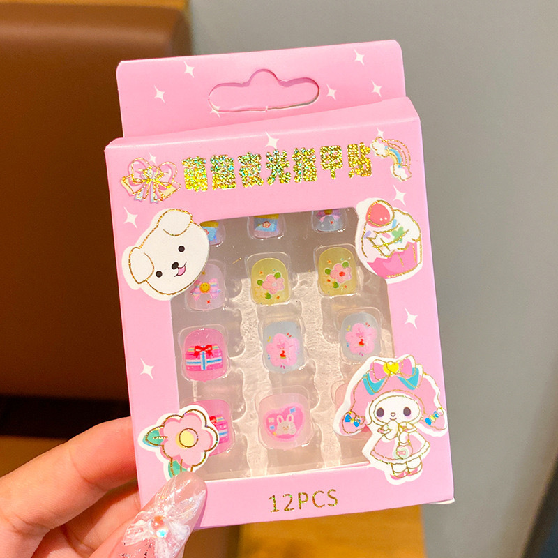 Niños dibujos animados estereoscópicos pegatinas de uñas niñas parches de uñas bebés desmontables impermeables uñas al por mayor