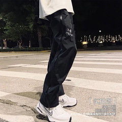 鸟家美式拉链防风直筒速干冲锋裤宽松户外休闲机能长裤运动男女