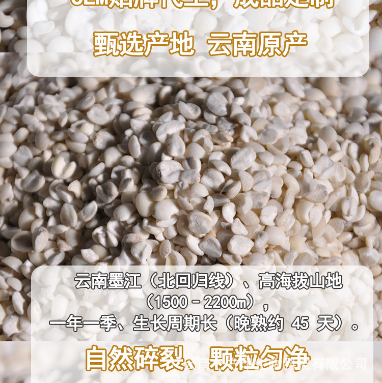 Yunnan Half-Crushed Glutinous Coix Seed 1kg Bulk Job's Tears for Congee and Soup specifications