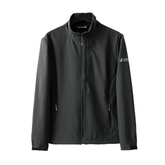 Offline 1400 waterproof soft shell autumn and winter new men's fleece-lined warm windproof all-match stand collar zipper jacket coat fashion
