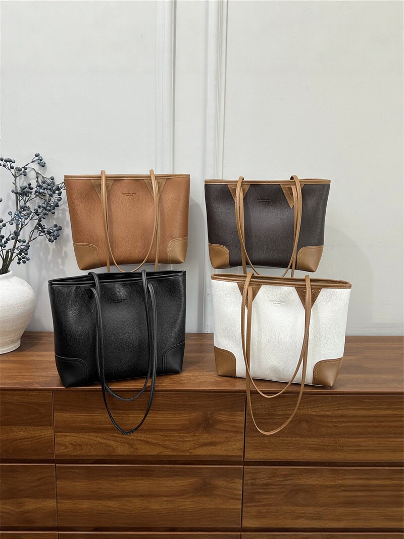 Bolso Tote de Hombro para Mujer de Cuero Sintético PU con Gran Capacidad y Cierre de Cremallera para Uso Diario image 1