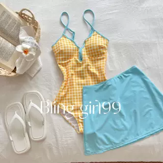 【芝士海盐】新款ins少女感多巴胺泳衣穿搭海岛度假泡温泉纯欲风