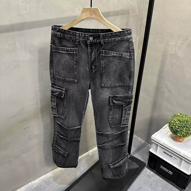 Ретро джинсыاؤن denim trousers?