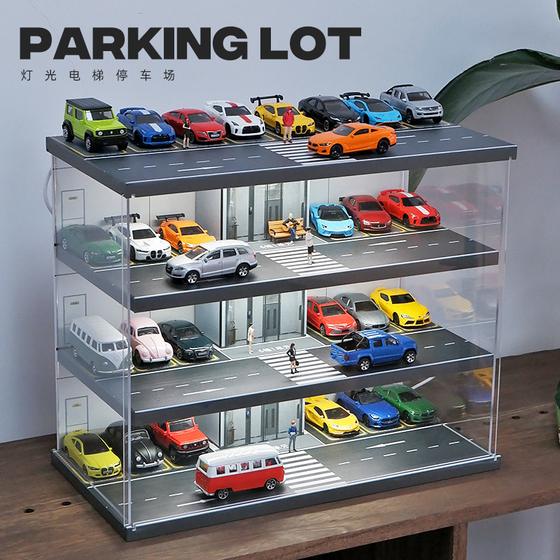 Auto Model Parking Lot with 1:64 Scale Cars, Domaika Toys, Mini Car Models, Storage Rack, Display Cabinet, One-Time Order