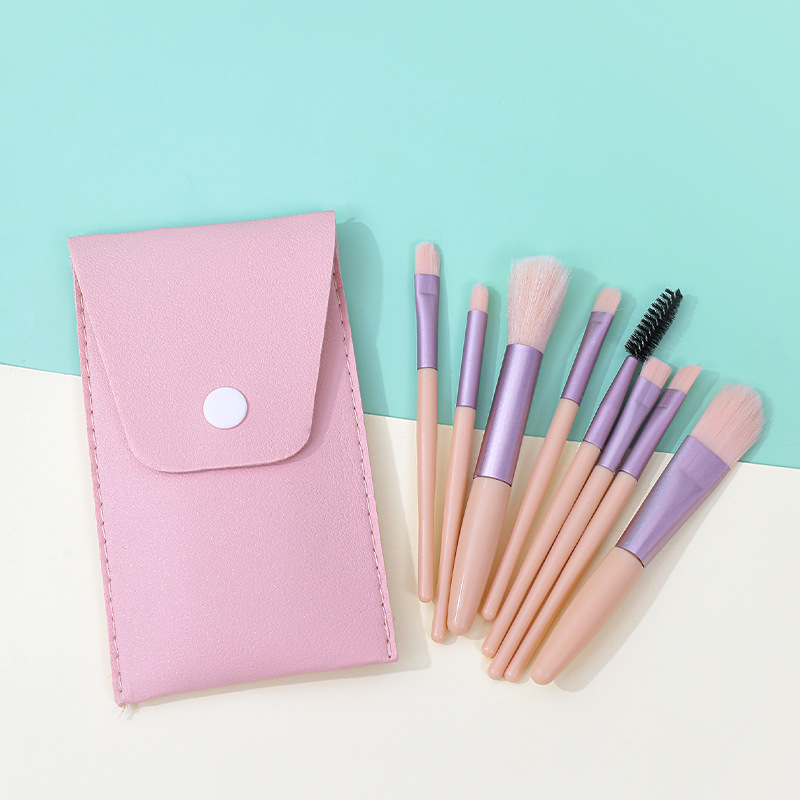 Pincel de maquillaje portátil pequeño 8 juego completo de pinceles de maquillaje cepillo de rubor cepillo de rímel cepillo de detalle bolsa de pinceles de maquillaje herramientas de maquillaje