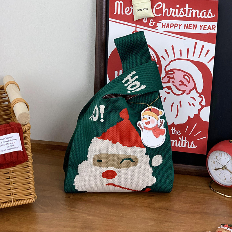 Bolsas de tejido de Navidad al por mayor bolsas de regalo de Nochebuena bolsas de dulces bolsas de regalo de empresa bolsas de mano creativas