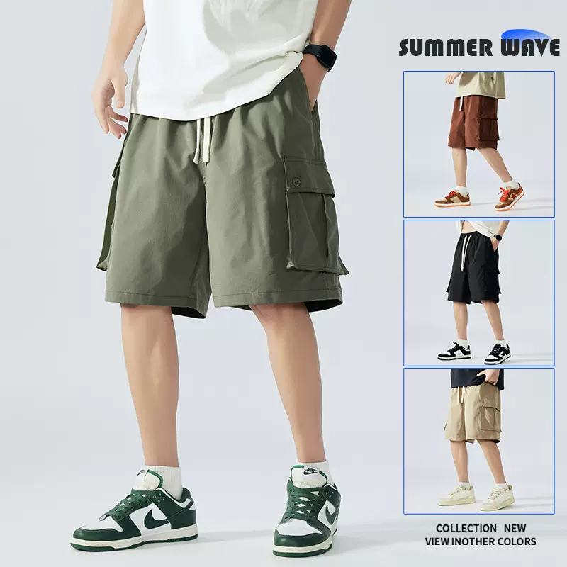 工装短裤男裤子新款潮流春夏季薄款美式男生休闲裤五分裤男女同款