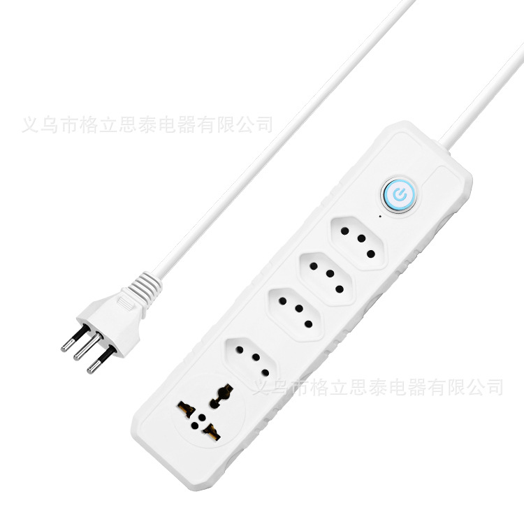 5位多功能巴西万能外贸插座厂家直销出口2米巴西外贸排插