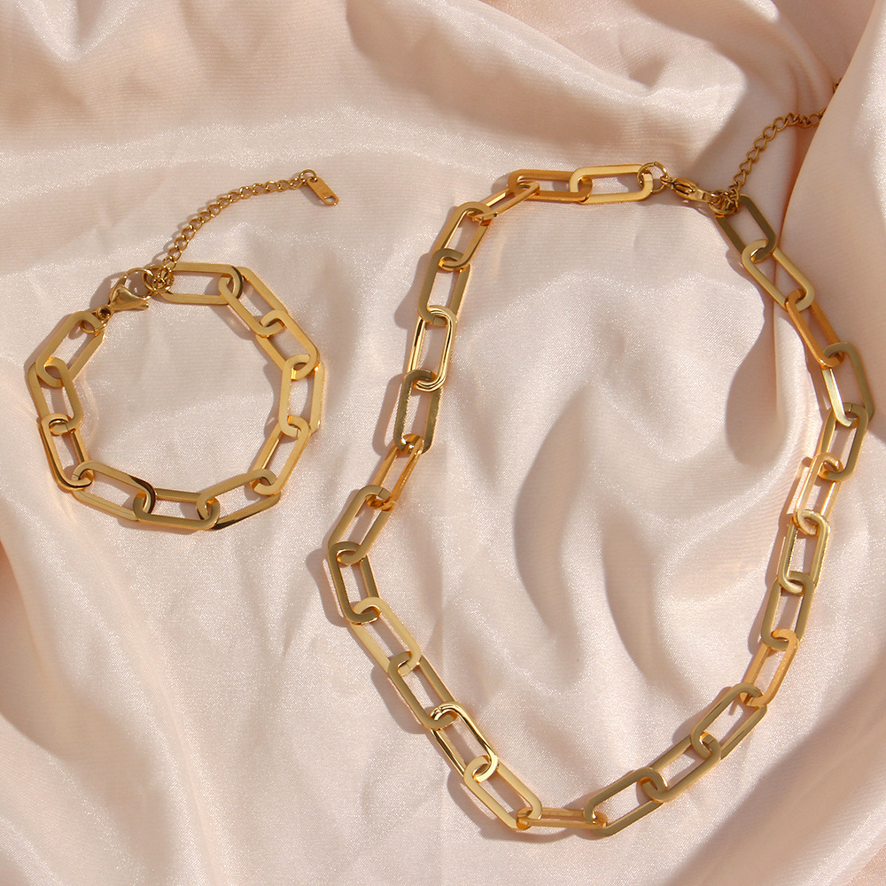 Simple Style Geometric Stainless Steel Necklace Plating Stainless Steel Necklaces