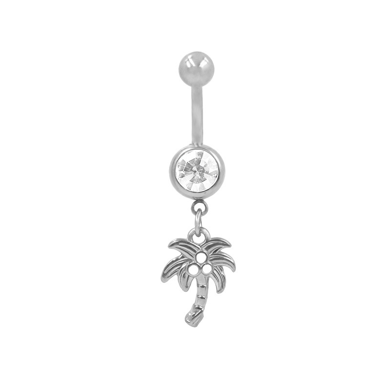 gatte European And American Cross-border Fashion Design Overall Stainless Steel Piercing Ring, Coconut Tree Stud, Conch_voghion.com