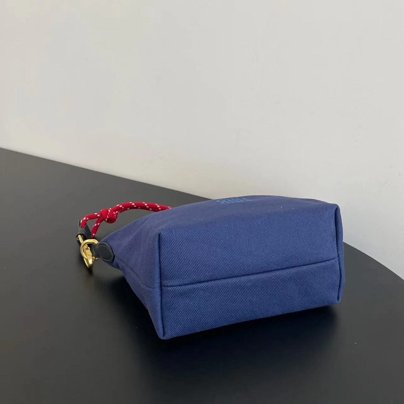 miu miu 2025 新色サーフィンロープキャンバスカジュアル脇バッグ多用途ショルダー軽量ランチボックスレディースバッグトレンディ|undefined
