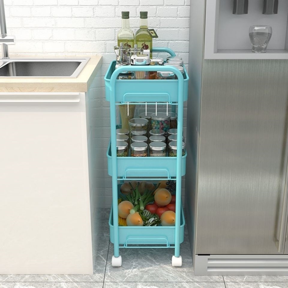 Estante de cocina Estante de almacenamiento móvil multicapa para el hogar, carrito de almacenamiento de piso, verduras y frutas multifuncionales