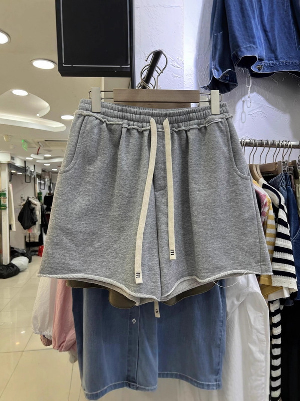 特大サイズ 150kg 韓国スタイルのシンプルなカジュアル弾性巾着ショーツ夏ファット MM 通勤多用途ワイドレッグパンツ女性用|undefined