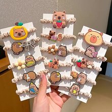 儿童卡皮巴拉发夹女孩可爱卡通不伤发头绳女童刘海夹公主发卡头饰