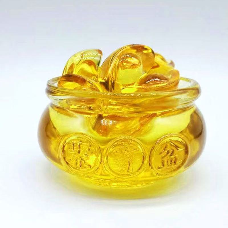 厂家批发黄水晶聚宝盆元宝摆件家居客厅装饰品开业礼品|undefined