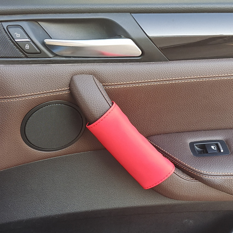 Car Door Inner Handle Gloves, Wear-Resistant Scratch Protective Cover, Nappa Leather All-Season Car Door Roof Handle Protective Cover