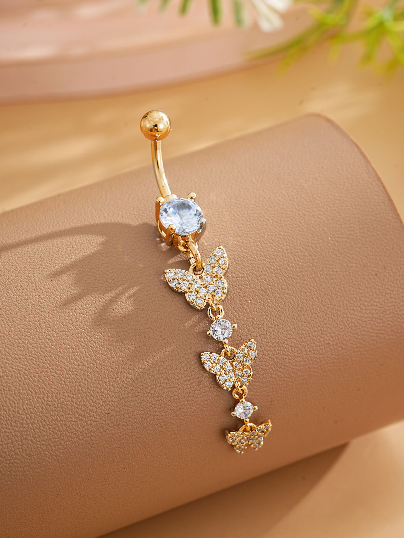 Set de piercings nombril élégants doré zircon bijoux de corps_voghion.com