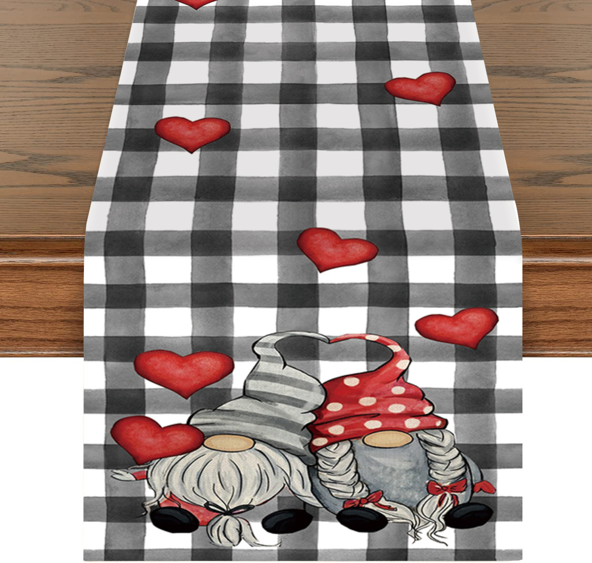 Día de San Valentín corredor de tabla de lino amor mantel Festival imitación cáñamo mantel toalla combinación antideslizante alfombra de mesa decorativa