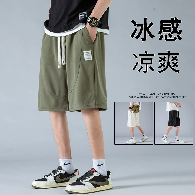 Новые летние повседневные шорты для мужчин, модные свободные спортивные повседневные спортивные штаны с пятью точками на ощупь.