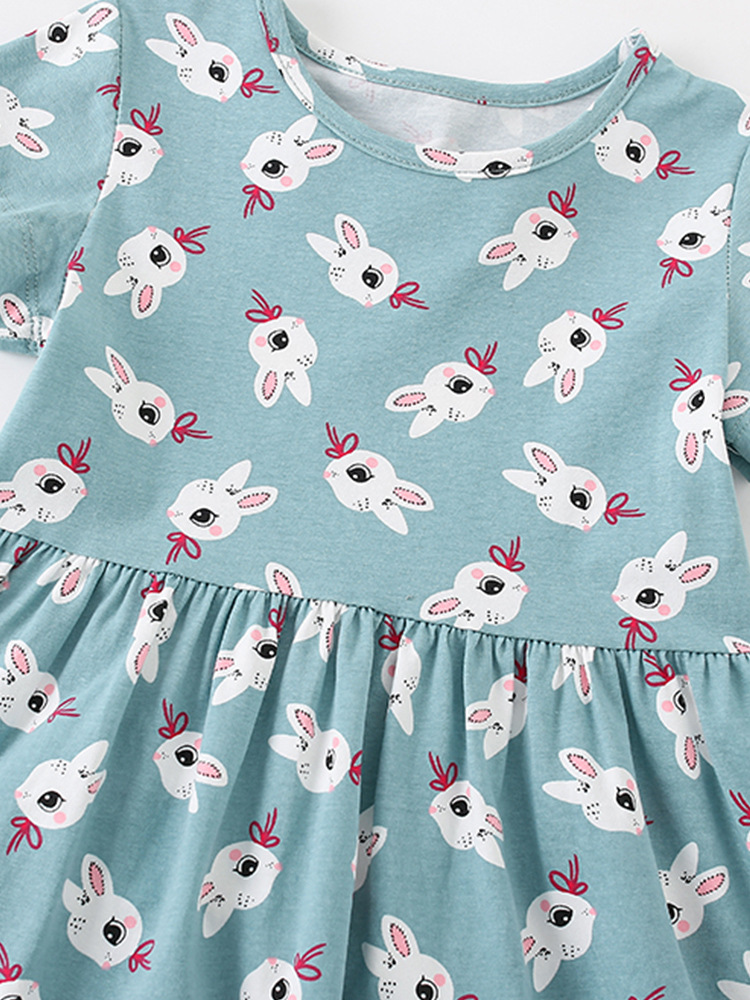 Malwee vestido de las niñas verano nuevo europeo y americano de los niños casual de manga corta cuello redondo camisa vestido de la princesa de los niños