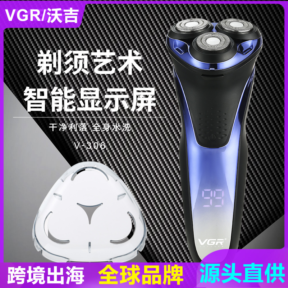 VGR306 전기면도기 남성용 면도기 3헤드 USB 전기면도기 물세척 가능 아마존 신제품