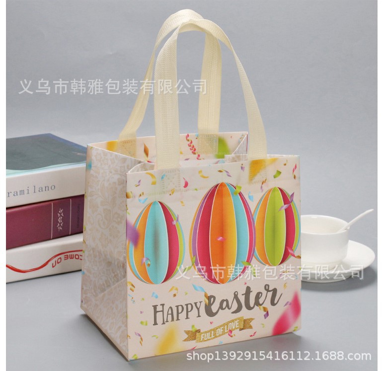 Transfronterizo en stock Bolsa de regalo de Pascua Bolso de dibujos animados no tejido Bolso de decoración de fiesta tridimensional grande traje