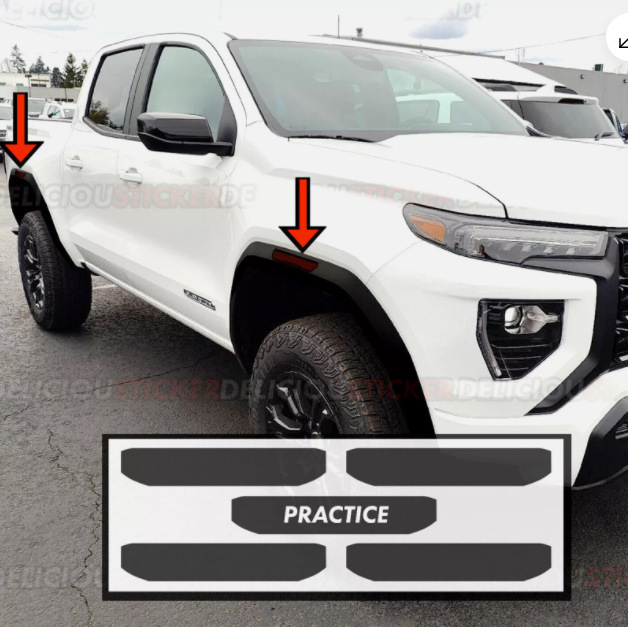 2023 - 2025 GMC Canyon Smoke Side Marker vinilo decal cubierto película de lámpara de automóvil