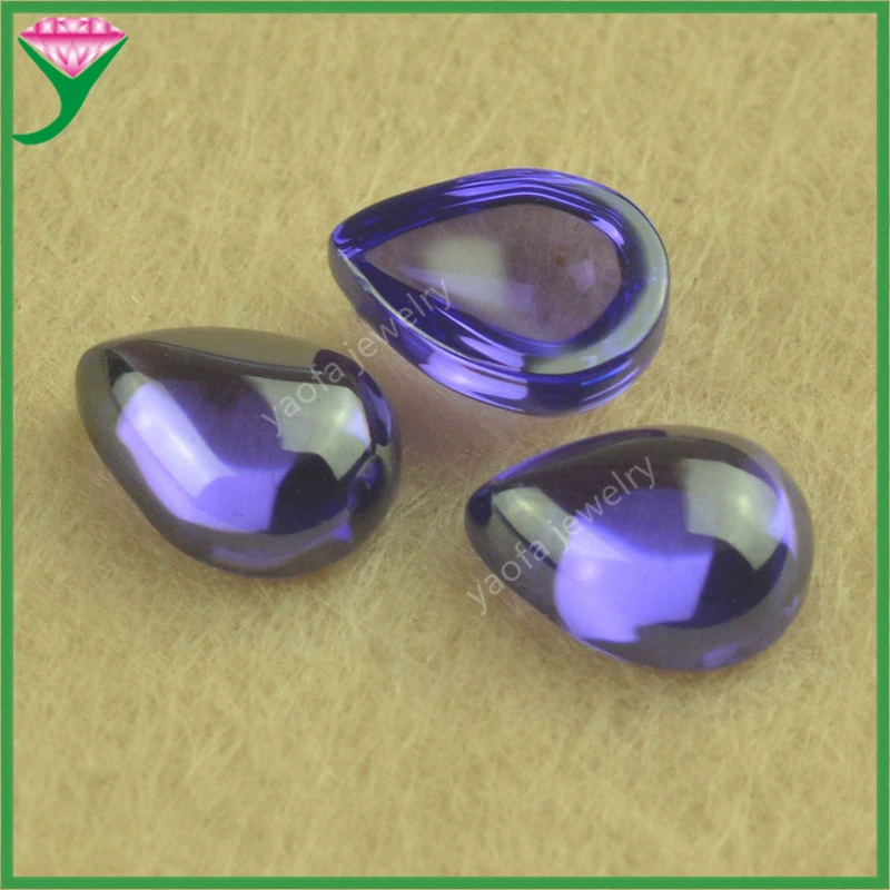 Mixed -color purple -blue pear -shaped plain flat gem drip Flat egg noodle noodle cubic oxidation nude stone