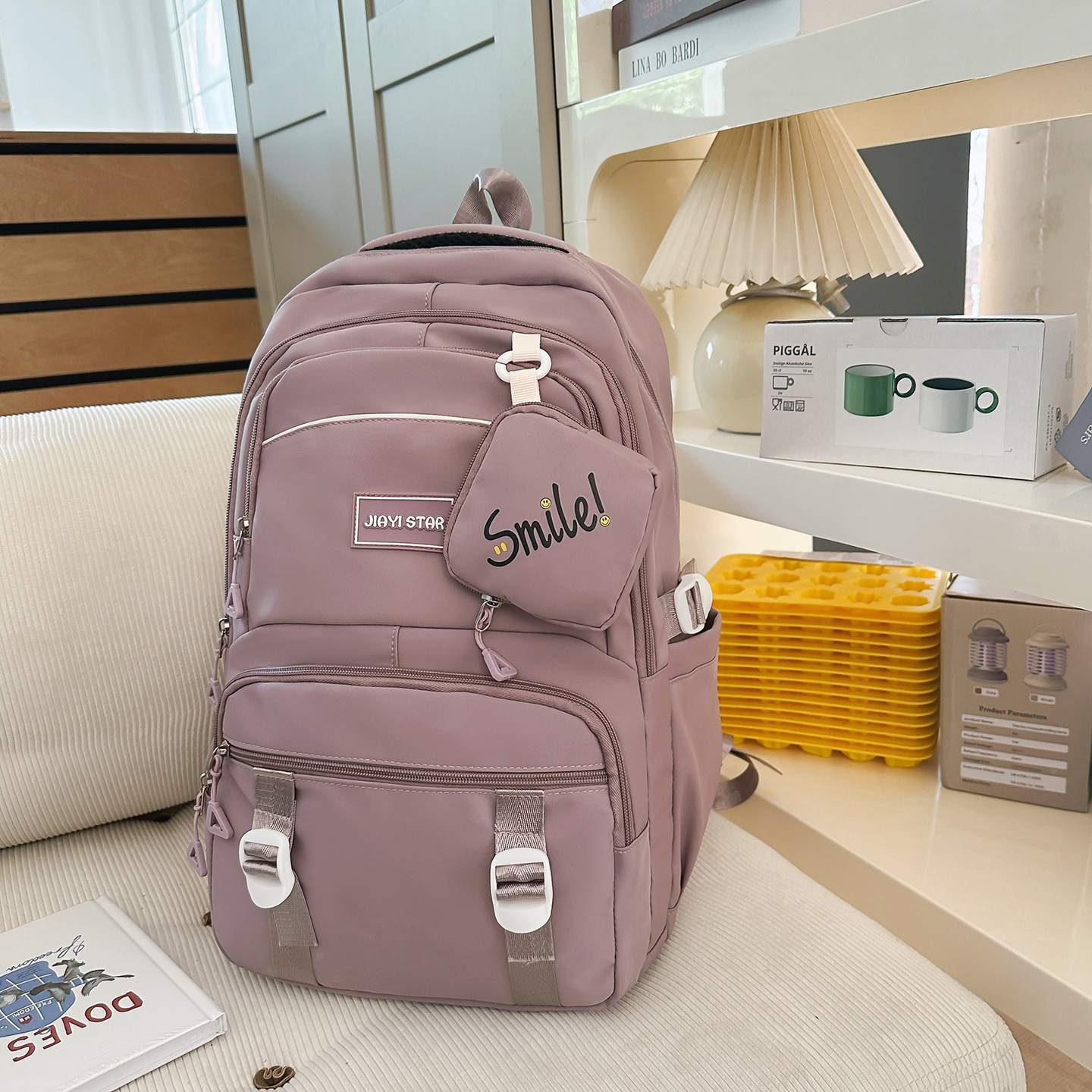 Jiayi JIAYISTAR nueva mochila 2025, mochila de alta capacidad, mochila para estudiantes de escuela secundaria y secundaria.