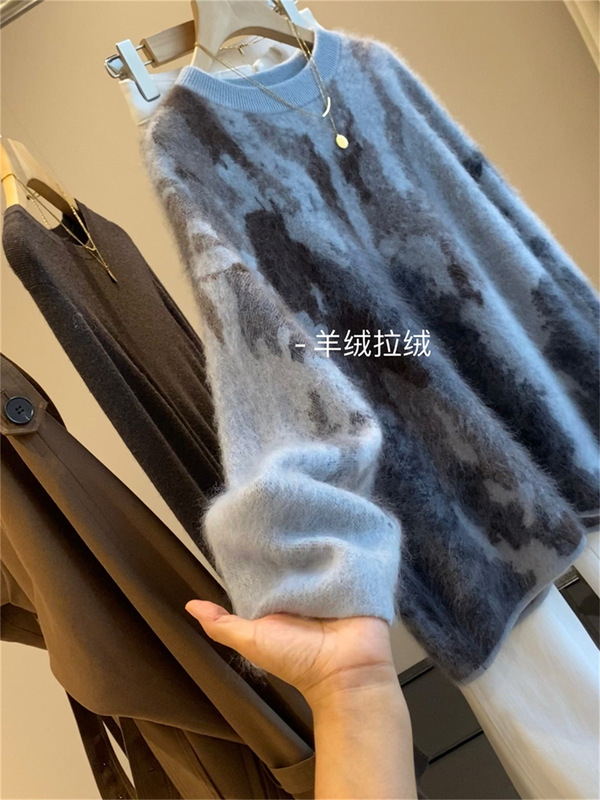 重磅拉绒！12针28支拉毛工艺澳洲羊毛山羊绒混纺针织毛衣|undefined