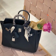 2024 New Togo Full-Grain Leather Silver-Buckle Platinum Bag, Large Capacity, Fashionable and Versatile, Shoulder and Crossbody Handbag for Women