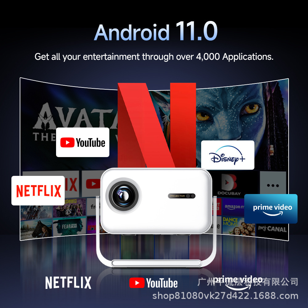 Nuevo proyector doméstico transfronterizo C660 HD Autofocus Android 4K Cloud Platform Proyector portátil inteligente