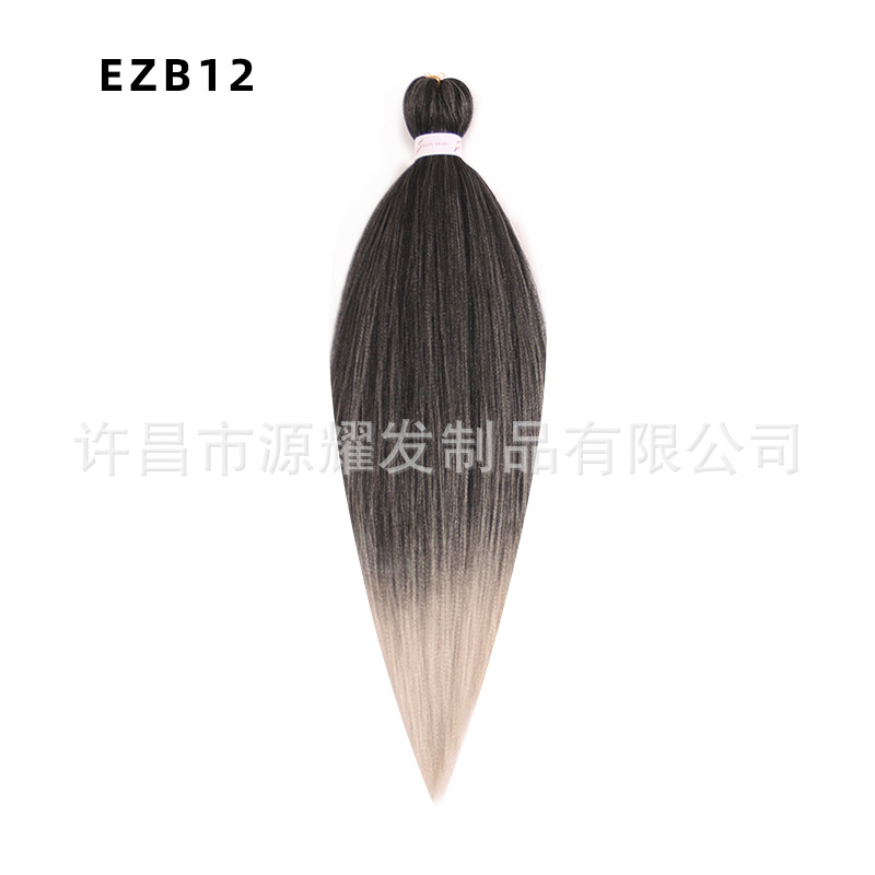 Peluca EZ cabello esponjoso y suave de fibra química trenza grande 26 pulgadas 90g pvc bicolor retardante de llama seda de baja temperatura trenza grande