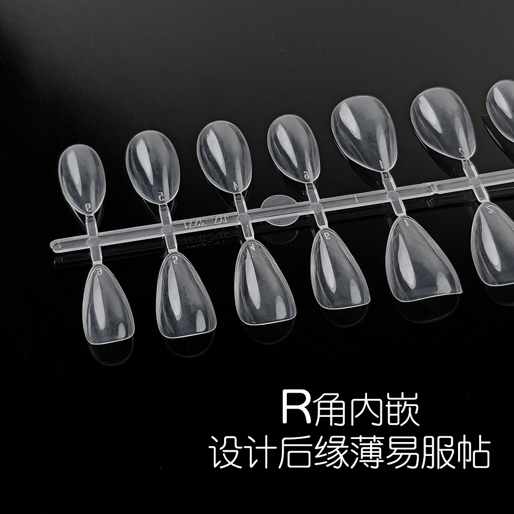 30 piezas de película negativa transparente de manicure, manicure corta tipo almendra prefabricada, manicure de manicure, manicure artificial