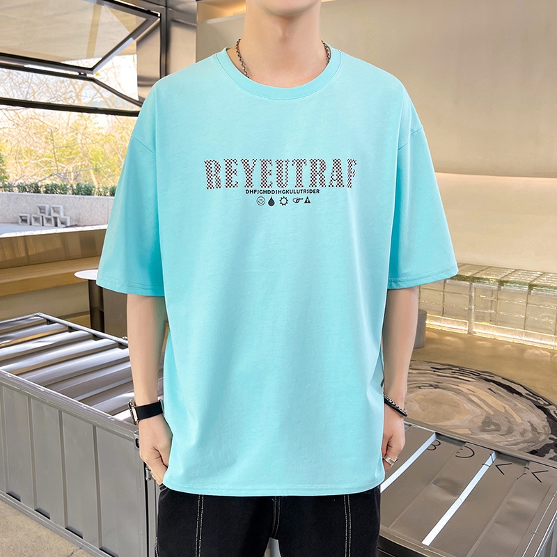 2022年夏季短袖新款潮款圆领T恤男棉质潮流百搭休闲时尚款|ru