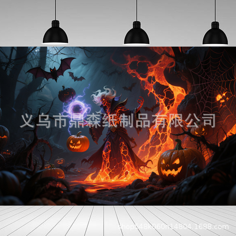 クロスボーダー新しいハロウィン背景布ハロウィンバナー吊り布ホラーパーティー装飾用品写真の背景|undefined