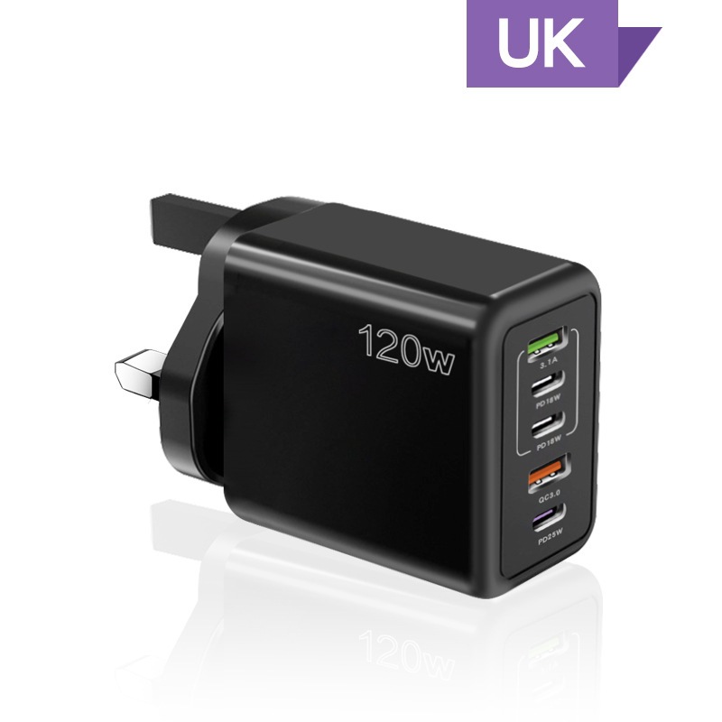 Cargador de carga rápido del teléfono móvil 120W tipo-c británico europeo y americano PD + USB para la cabeza de carga del multi-Puerto de Apple 15