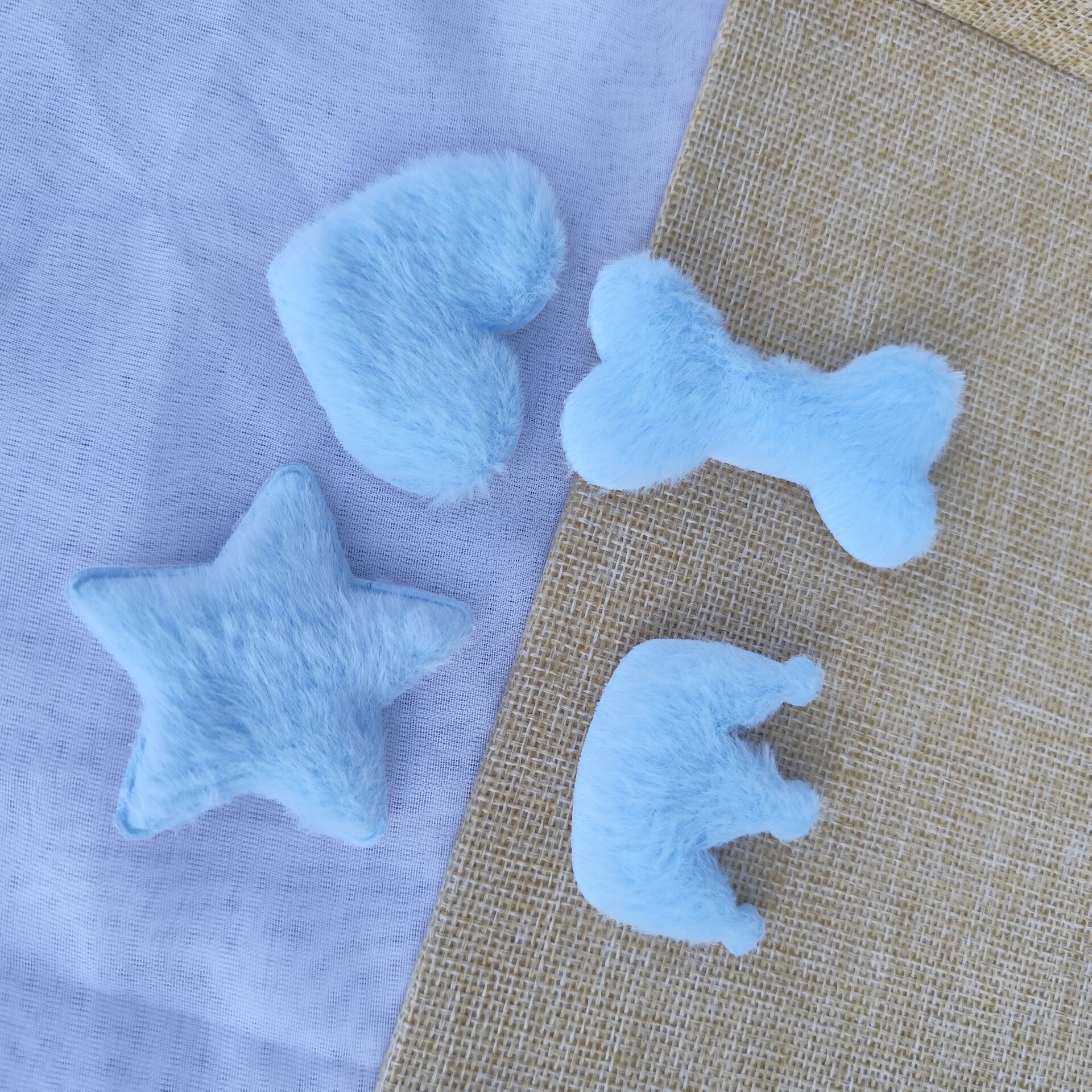 Otoño y invierno nuevos parches de peluche de pentacos DIY accesorios zapatillas accesorios clips para el cabello accesorios semiacabados