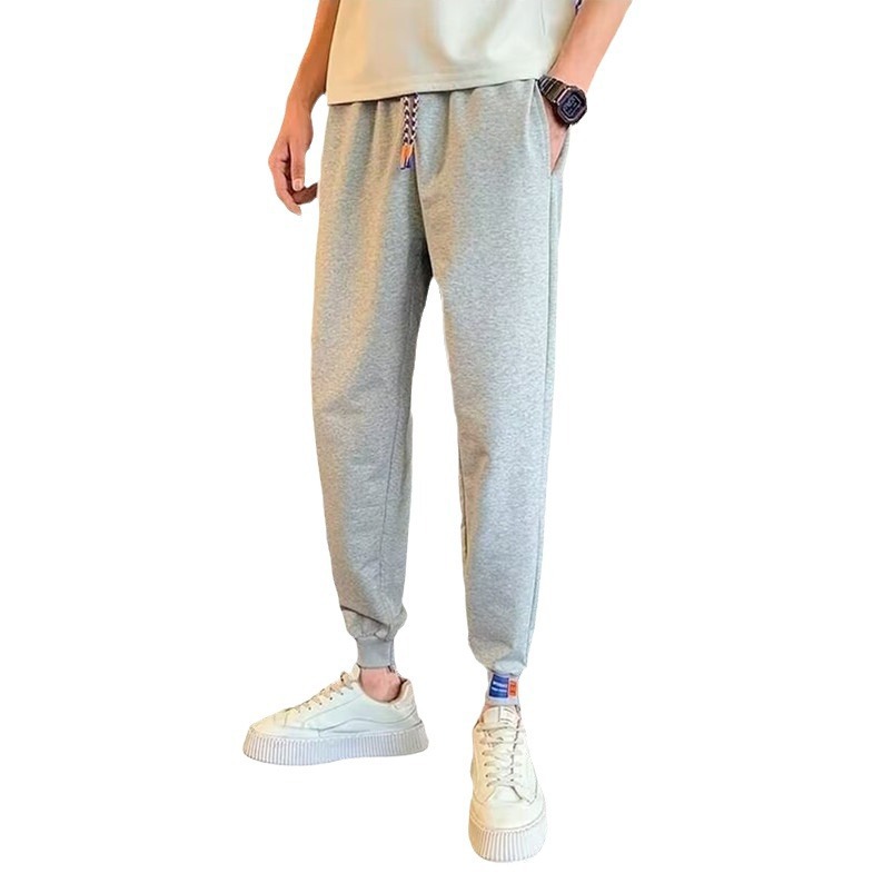 Fitted trousers for leisure, autumn, drawstring