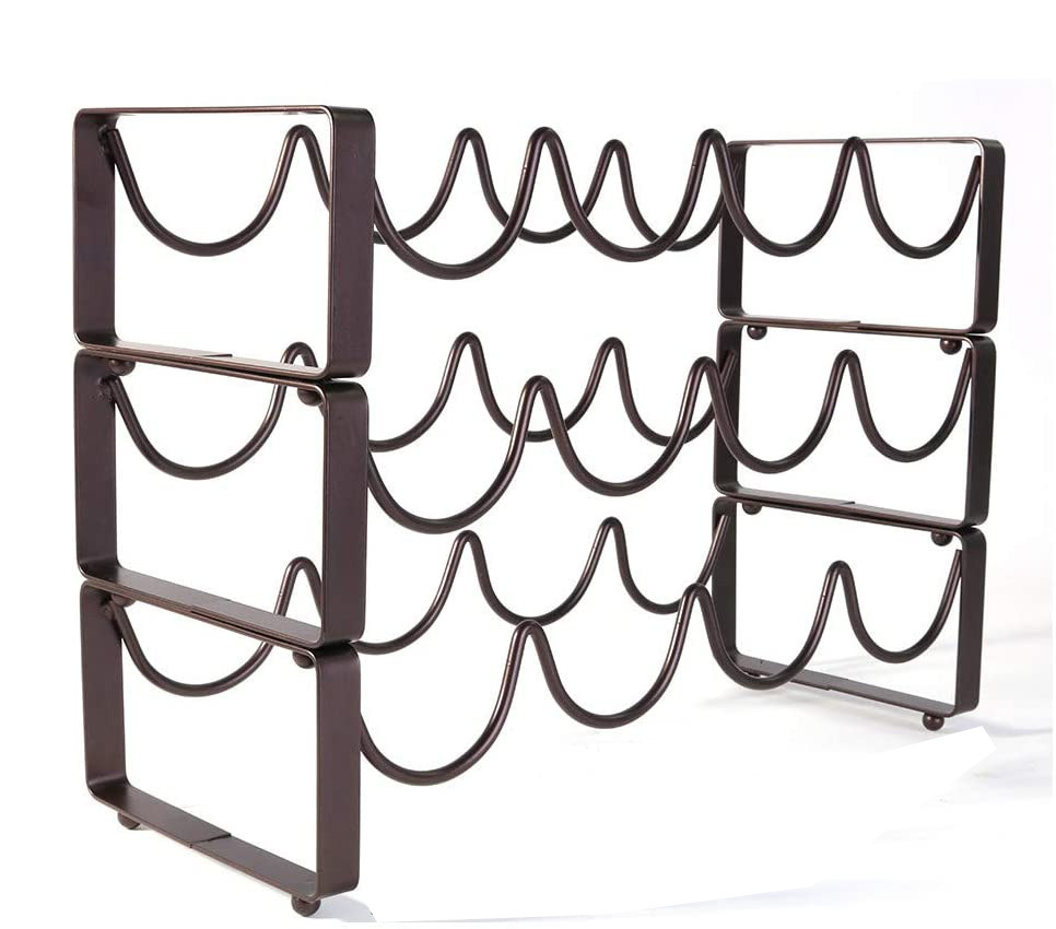 三层红酒架铁艺架子 可堆叠放置酒瓶收纳架尺寸层数表面处理可订