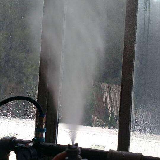 304不锈钢可调空气雾化喷嘴虹吸式气水混合雾化 加湿除尘扇形喷头