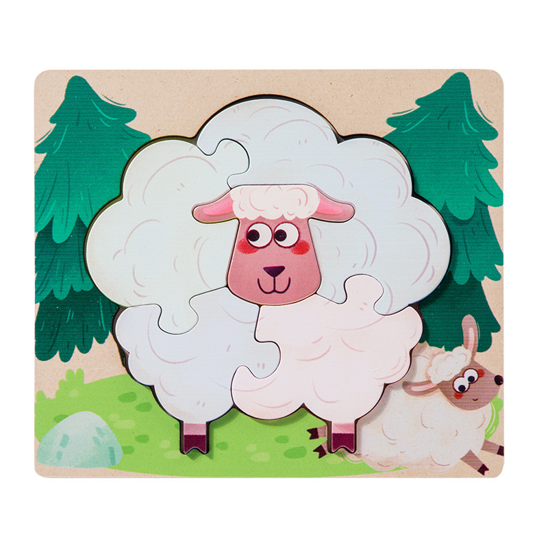 Educación temprana para niños, cognición animal, escena de doble cara, rompecabezas tridimensional, panel de emparejamiento, juego digital de doble cara, juguetes de madera