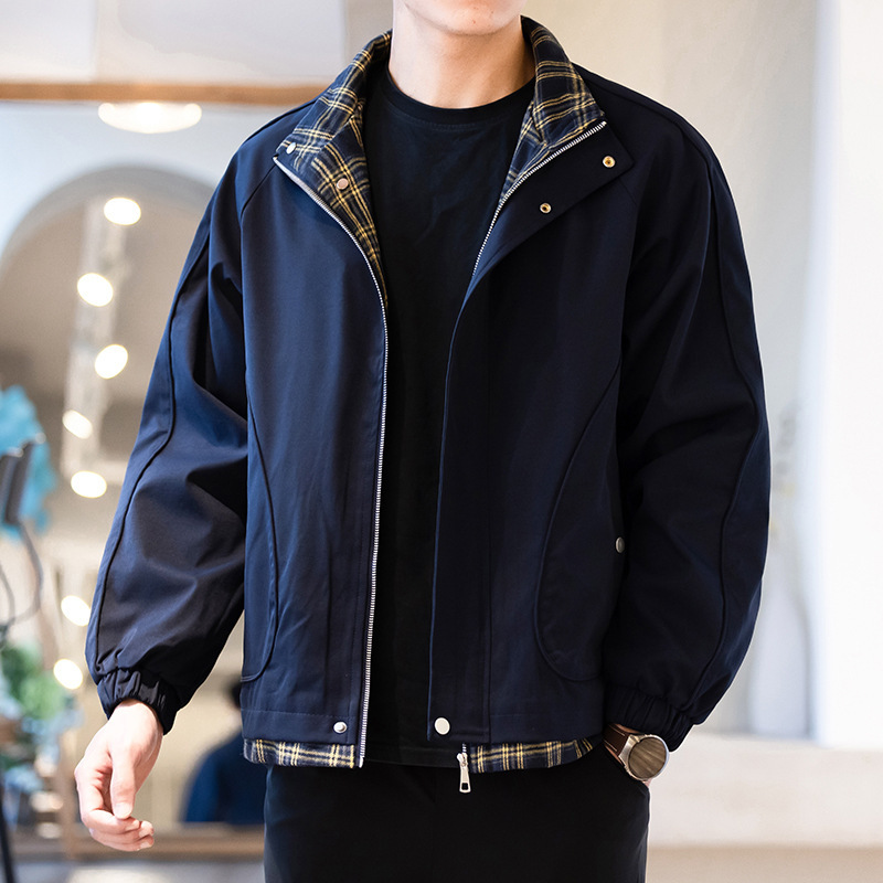 Men's Stylish Trendy Faux Two-Piece Jacket Autumn Winter New Loose Casual Versatile Outdoor Hiking Sports Coat