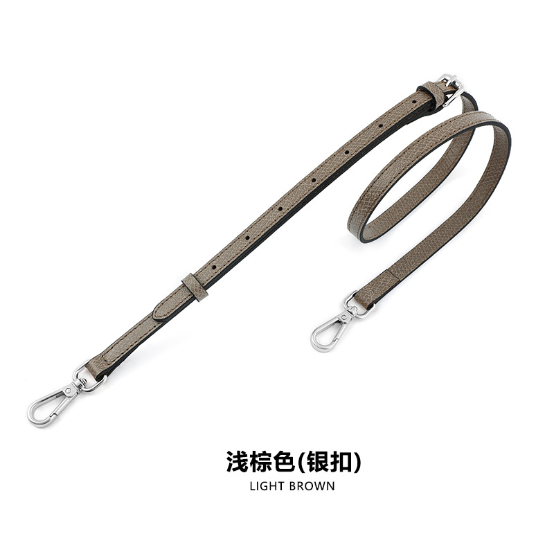 A- 48 first layer cowhide 1.2cm adjustable light brown silver buckle