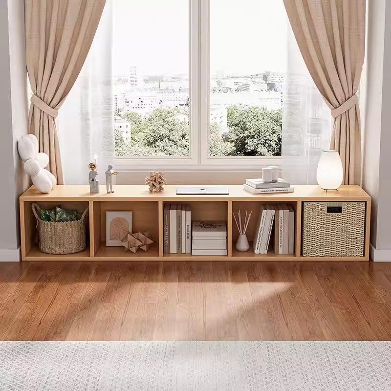 Balcony Bay Window Storage Cabinet, Floor-Standing Single-Layer Low Cabinet, Bookshelf, Home Bookcase, Storage Rack, Cabinet, Storage Cabinet, Grid Cabinet