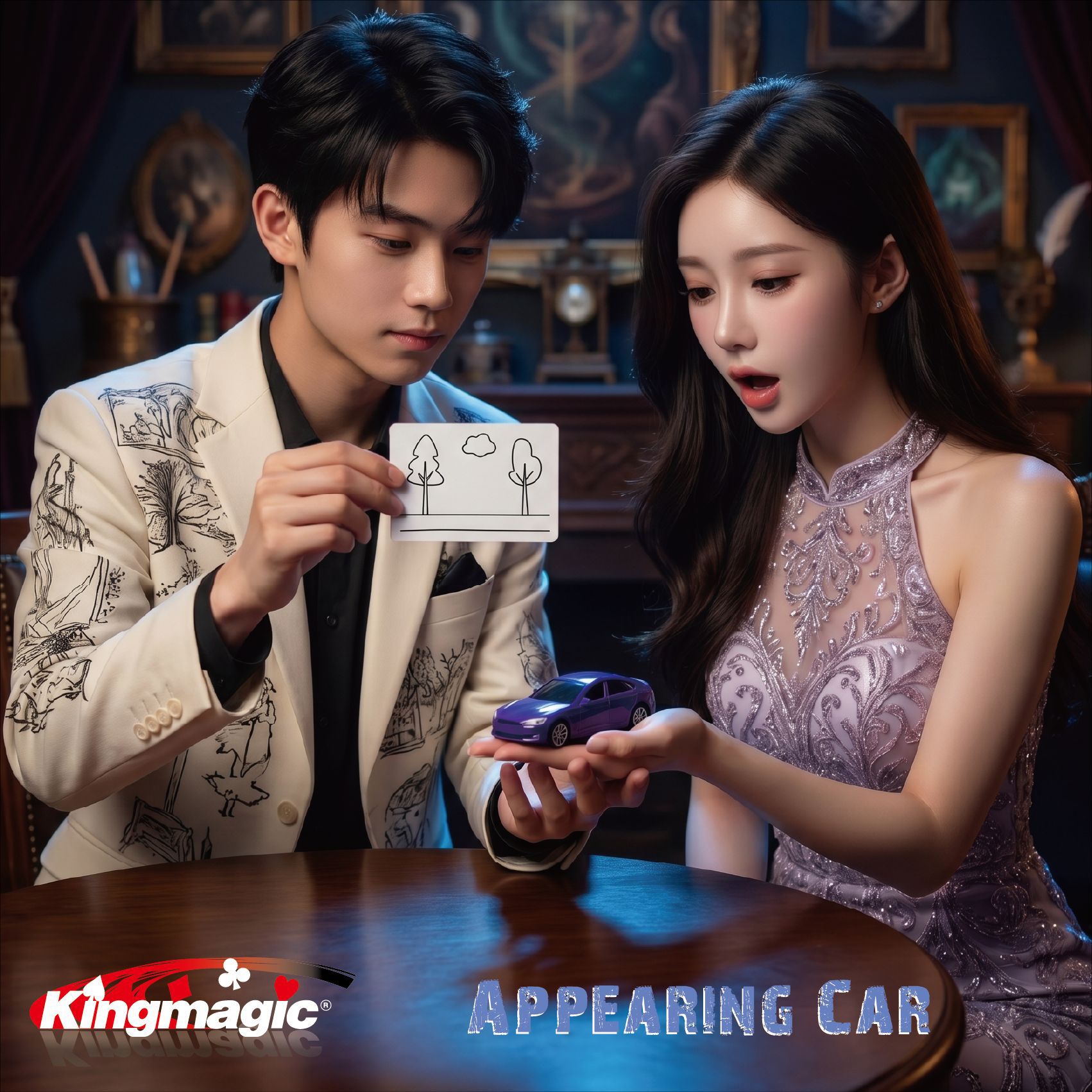 Drawing a car comes true KingMagic magic prop 3D magic pen Ma Liang…
