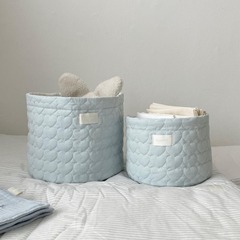 Ins新型母子用収納バスケット愛キルティング収納バスケットかわいい乳幼児玩具用品収納
