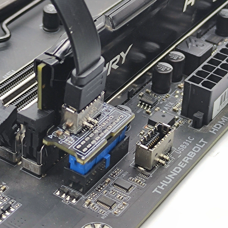 USB3.0 фронт 19pin к 3.2 Type-C фронт A-key 9-pin Type-E 20 игл
