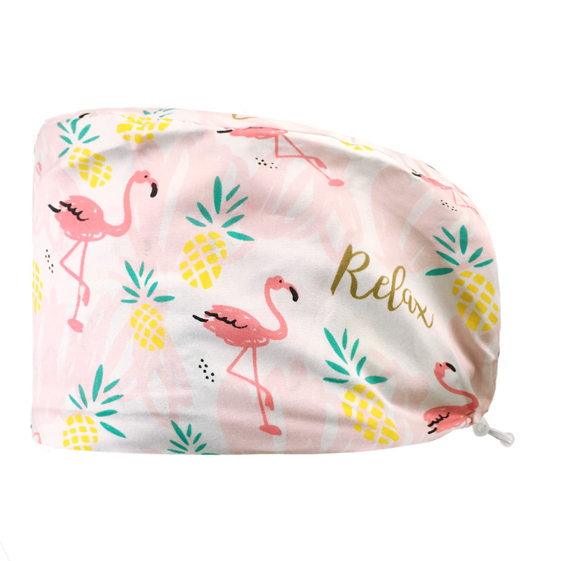 Pareja de dibujos animados lindo impreso puro algodón oral belleza médico tapa de trabajo tapa quirúrgica tapa de la enfermera de la sala de operaciones femenina